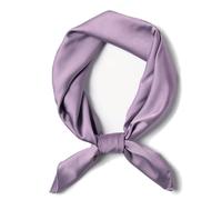 SHUBEIEUMI Sciarpe Donna, Sciarpa di Seta Quadrata, Testa Collo Decorazione Copricapo Sciarpa, Scialle Donna Elegante cerimonia, 70 x 70 cm-Viola Chiaro