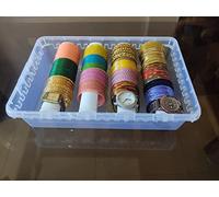 Shubh Empire - Scatola portagioie da donna, portatile, con divisorio e organizer trasparente