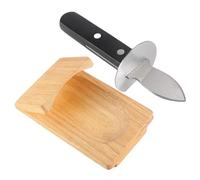 Shucker di ostriche in legno | Morsetto per sgusciare le ostriche | Strumenti portatili per frutti mare Coltello e vassoio per ostriche | Kit di attrezzi per aprire ostriche, gadget cucina per picnic