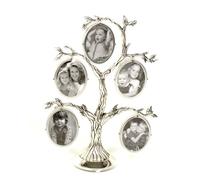 Shudehill Albero genealogico con 5 cornici in stile antico, placcato in argento, cornici per foto di famiglia, decorazione della casa, silver