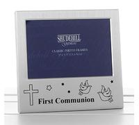 Shudehill Cornice portafoto per Prima Comunione, 12,7 x 7,6 cm, Metallo, Argento, Photo Size 5''x3.5''