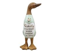 Shudehill Giftware Anatra in legno con messaggio di margherita, idea regalo per famiglia, amici, zia, figlia, sorella, nonna, nonna o mamma (famiglia)