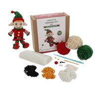 Shudehill Giftware Kit creativo per uncinetto natalizio, perfetto per imparare o lavorare all'uncinetto esperti, pinguino, pupazzo di neve, Babbo Natale e altro ancora (elfo)