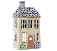Shudehill Giftware Portacandele in ceramica a forma di villaggio in ceramica da giardino, ornamento per la casa (crema medio)