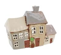 Shudehill Giftware Village Pottery - Portacandela con 3 case da giardino, colore: Grigio