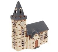 Shudehill Giftware Village Pottery - Portacandela in ceramica a forma di chiesa