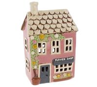 Shudehill Giftware Village Pottery - Portacandela in ceramica dipinto a mano, collezione negozio di fiori, sala da pranzo, negozio di antiquariato, pasticceria e pasticceria, interamente dipinto a