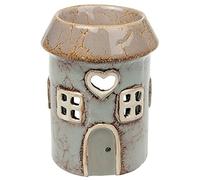 Shudehill Giftware Village Pottery - Portacandele rotondo in ceramica, colore: grigio