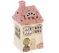 Shudehill Giftware Village Pottery - Portacandele in ceramica, collezione Pretty Garden Floral House, colore: Panna