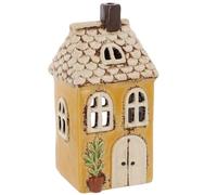 Shudehill Giftware Village Pottery - Portacandele in ceramica, collezione Pretty Garden Floral House, colore: Giallo