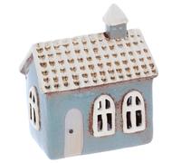 Shudehill Giftware Village Pottery - Portacandele in ceramica, motivo: mattonelle e mattoni, collezione Casa pastello (grigio)