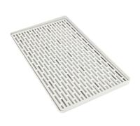 SHUESS 2 scolapiatti con vaschetta di raccolta, grande scolapiatti 38,5 x 22,5 cm, multifunzione, scolapiatti, tazze, frutta, tè e tessuti da bagno (plastica)