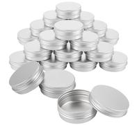 SHUESS 35 barattoli vuoti in alluminio, 40 ml, rotondi, per cosmetici, nail art, pomate - 5 x 2,3 cm (argento)