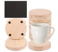 SHUESS 36 sottobicchieri rotondi in legno naturale, 100 mm, sottobicchieri rotondi in legno non trattati per bevande, decorazione da tavolo, sottobicchieri fai da te