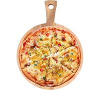 SHUESS Piatto per pizza, in legno, 1 pezzo, accessorio per pizza a casa, tagliere rotondo 40 cm, piatto per pizza per pizza, pane, torte, tagliere per formaggi e molto altro ancora