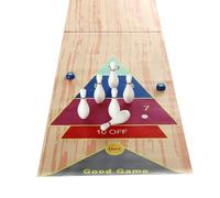 Shuffleboard Table-Top Game 3 in 1 tavolo curling gioco 1,68 kg shuffleboard set con tappetino da 3,6 x 0,57 m, 8 pietre, 6 bottiglie da bowling, gioco da tavolo per giochi di famiglia al coperto