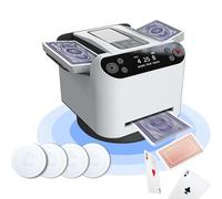 Shuffler & Dealer automatico di carte - Macchina elettrica rotante a 360° con display OLED, comandi touch e batteria ricaricabile - ideale per Poker, Blackjack e giochi di carte