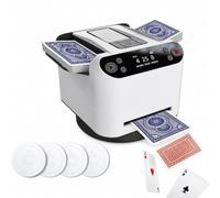 Shuffler e rivenditore automatico 2 in 1 con display touch OLED | Supporta 1-8 giocatori con tre modalità di rotazione, quattro pulsanti di chiamata wireless e una batteria ricaricabile da