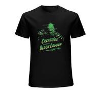 SHUI TI DU Creature from The Black Lagoon T-Shirt Universal Studios Monsters Black L