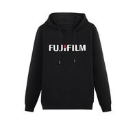 SHUI TI DU Fuji Film Camera Logo Long Sleeve Hoody with Pocket Sweatershirt, Hoodie Black XL