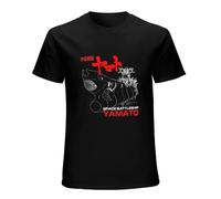 SHUI TI DU Japanese Retro Anime Space Battleship Yamato Star Blazers T-Shirt Black L