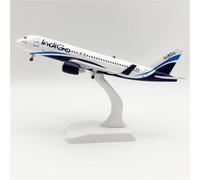 shuishuicui Modelli di aerei per l'India Indigo Aero per A320 in lega, collezione di espositori statici per uomini e ragazzi, 20 cm, decorazione da scrivania commemorativa