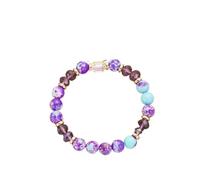 SHUIXIAYUE 12 costellazione cristallo perline braccialetti per donne uomini pietra naturale fatto a mano cancro Vergine Leo braccialetto energia amicizia gioielli, Misura unica, Agata