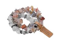 SHUIXIAYUE 3 pz/set di pietre preziose di cristallo naturale braccialetto 5-8mm ametista irregolari acquamarina chip perline braccialetti donne uomini gioielli elastici, Misura unica, 19 cm, tipo 17