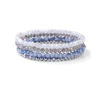SHUIXIAYUE 4 pz/set Shinning perline di cristallo braccialetto elastico bohemien sfaccettato colorato cristallo perline braccialetto braccialetti set per le donne, Misura unica, 19 cm_No.3, Agata