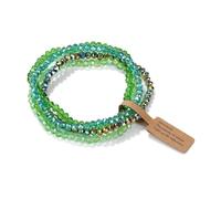 SHUIXIAYUE 4 pz/set Shinning perline di cristallo braccialetto elastico bohemien sfaccettato colorato cristallo perline braccialetto braccialetti set per le donne, Misura unica, 19 cm_No.5 con
