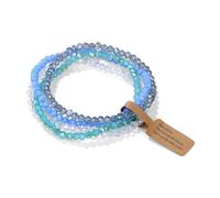 SHUIXIAYUE 4 pz/set Shinning perline di cristallo braccialetto elastico bohemien sfaccettato colorato cristallo perline braccialetto braccialetti set per le donne, Misura unica, 19 cm_No.9 con