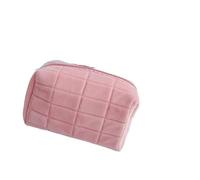 SHUIXIAYUE Borsa cosmetica grande in tinta unita con cerniera Borsa per trucco in pelliccia carina per le donne da viaggio Make Up Borsa da toilette Sacchetto di lavaggio Sacchetto della penna della