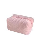 SHUIXIAYUE Borsa cosmetica grande in tinta unita con cerniera Borsa per trucco in pelliccia carina per le donne da viaggio Make Up Borsa da toilette Sacchetto di lavaggio Sacchetto della penna della