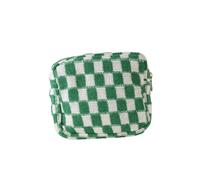 SHUIXIAYUE Borsa cosmetica lavorata a maglia a scacchiera per le donne mini borse per il trucco a reticolo carino plaid multi-funzione custodia organizer sacchetto, N. 4., Taglia unica