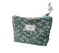 SHUIXIAYUE Borsa per il trucco in velluto a coste Organizer Frizione Retro Stampa Fiore Borsa Cosmetica Wash Donne Viaggio Make Up Pouch Beauty Toilet Storage Cases, F, Taglia unica