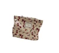 SHUIXIAYUE Borsa per il trucco in velluto a coste retrò leopardato con rossetto, mano nella mano, con borsa per il trasporto e la conservazione per donne, Rosa bianca, M