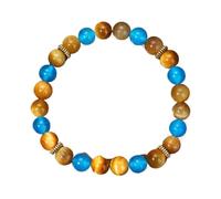 SHUIXIAYUE Braccialetto portafortuna in pietra naturale, per donne e uomini, con cristalli di citrino e occhio di tigre, Misura unica, 18-19 cm_Ricchezza b, Agata