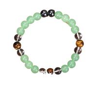SHUIXIAYUE Braccialetto portafortuna in pietra naturale, per donne e uomini, con cristalli di citrino e occhio di tigre, Misura unica, 18-19 cm, Agata