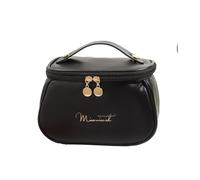 SHUIXIAYUE Carino PU Makeup Bag per le Donne Articoli da toeletta Organizzatore Impermeabile Viaggio Make Up Pouch Femminile Grande Capacità Portatile Caso Cosmetico, Nero , Taglia unica