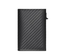 SHUIXIAYUE In Fibra di Carbonio Senior Porta Carte di Credito Magnetico per Gli Uomini Pop Up Carte Caso Automatico Smart Walet con, Nero , Taglia unica