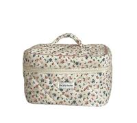 SHUIXIAYUE Moda Vintage Fiore Donne Makeup Bag Cotone Tote Portatile Femminile Cosmetici di Stoccaggio Borsa Organizzatore di Viaggio Cerniera Borsa, Tote, Taglia unica