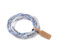 SHUIXIAYUE Set di 4 braccialetti elasticizzati con perline di vetro sfaccettate per donne e uomini, perline di cristallo, multicolore, braccialetto elastico in corda, gioielli fatti a mano, Misura