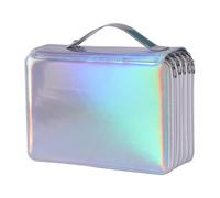 Shulaner 250 Slots Astuccio per Matite, impermeabile in pelle PU, Design a specchio con profilo riflettente Pencil Case 250 (Argento)