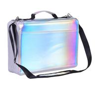 Shulaner 500 Slot Astuccio con 5 chiusura a zip, impermeabile in pelle PU, Design a specchio con profilo riflettente Pencil Case 500 (Argento, Small Slots)