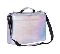 Shulaner Astuccio 500 Slots con 5 Scomparti, impermeabile in pelle PU, Design a specchio con profilo riflettente Pencil Case 500 (Glitter Argentati, Small Slots)