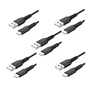 SHULIANCABLE Cavo USB C, 3A Cavo USB Type-C Ricarica Rapida in Nylon, Compatibile per S21 S20 S10 S9 S8 Note10 9 8,P10 P9 Mate20, Xiaomi, Google Pixel, LG, Sony (Black, 2Metro/5 Pezzi)