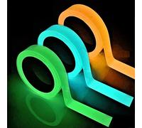 SHULLIN Nastro adesivo fluorescente autoadesivo da 10 mm, impermeabile, nastro luminoso di avvertimento, nastro adesivo al fosforo per segnaletica di sicurezza (verde, blu, giallo)