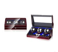 SHUMIAO Caricatore Automatico per Orologi, Caricatore per Orologi Automatici, 6 Rotori per Orologi E 10 Scomparti Extra con Motore Super Silenzioso E Retroilluminazione a LED E