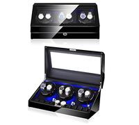 SHUMIAO Caricatore Automatico per Orologi, Caricatore per Orologi Automatici, 6 Rotori per Orologi E 10 Scomparti Extra con Motore Super Silenzioso E Retroilluminazione a LED A