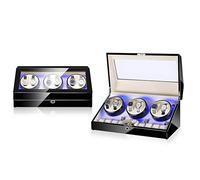 SHUMIAO Caricatore Automatico per Orologi, Caricatore per Orologi Automatici, 6 Rotori per Orologi E 10 Scomparti Extra con Motore Super Silenzioso E Retroilluminazione a LED B